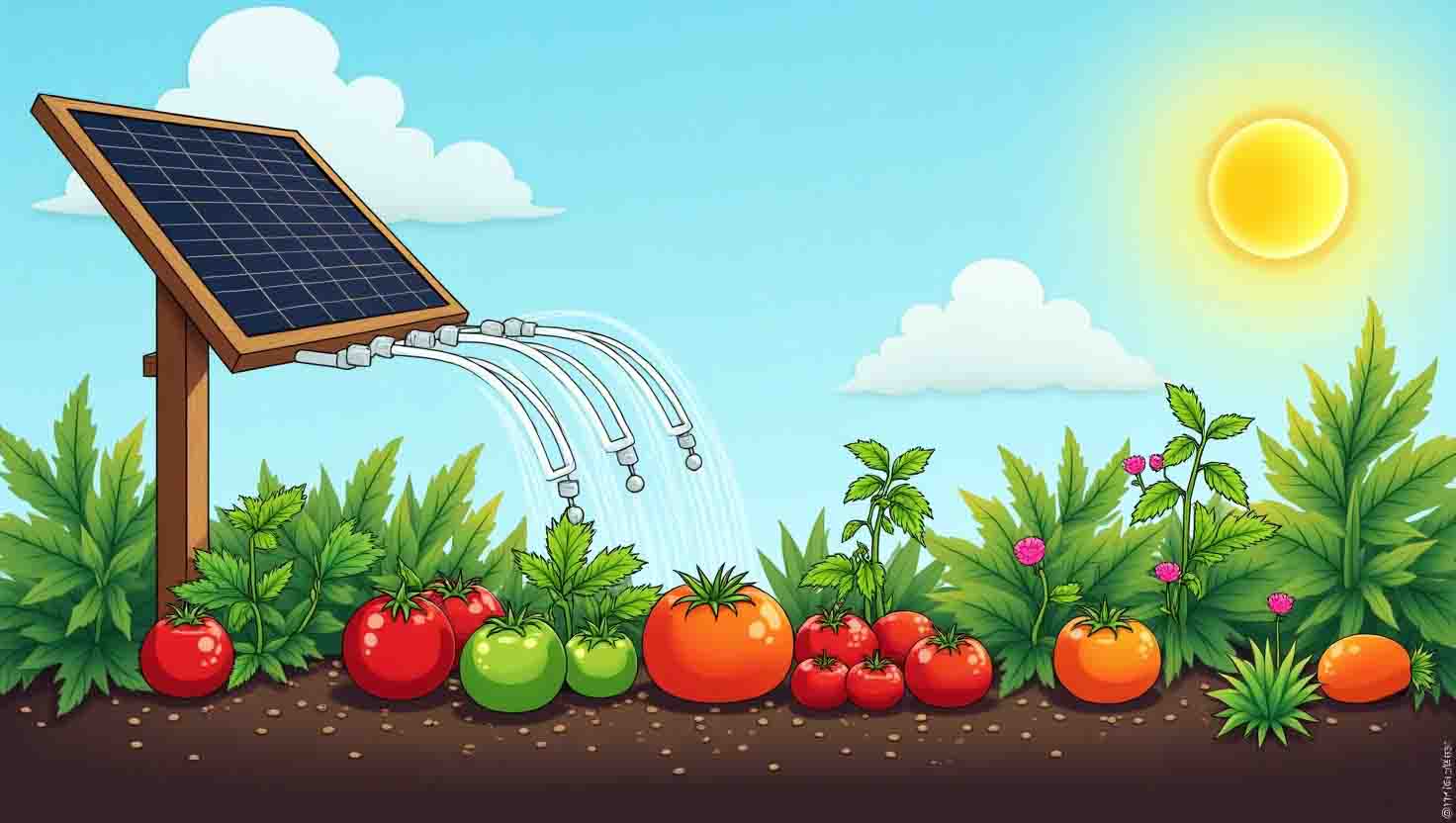 Arrosage goutte-à-goutte solaire fait maison pour potager